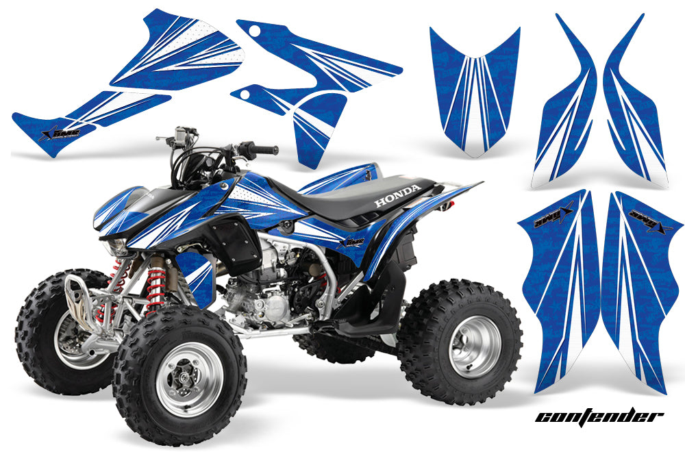 ATV Graphics Kit Quad Decal Sticker Wrap For Honda TRX450R TRX450ER CONTENDER WHITE BLUE-atv motorcycle utv parts accessories gear helmets jackets gloves pantsAll Terrain Depot