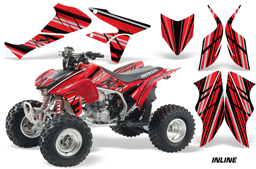ATV Graphics Kit Quad Decal Sticker Wrap For Honda TRX450R TRX450ER INLINE RED BLACK-atv motorcycle utv parts accessories gear helmets jackets gloves pantsAll Terrain Depot