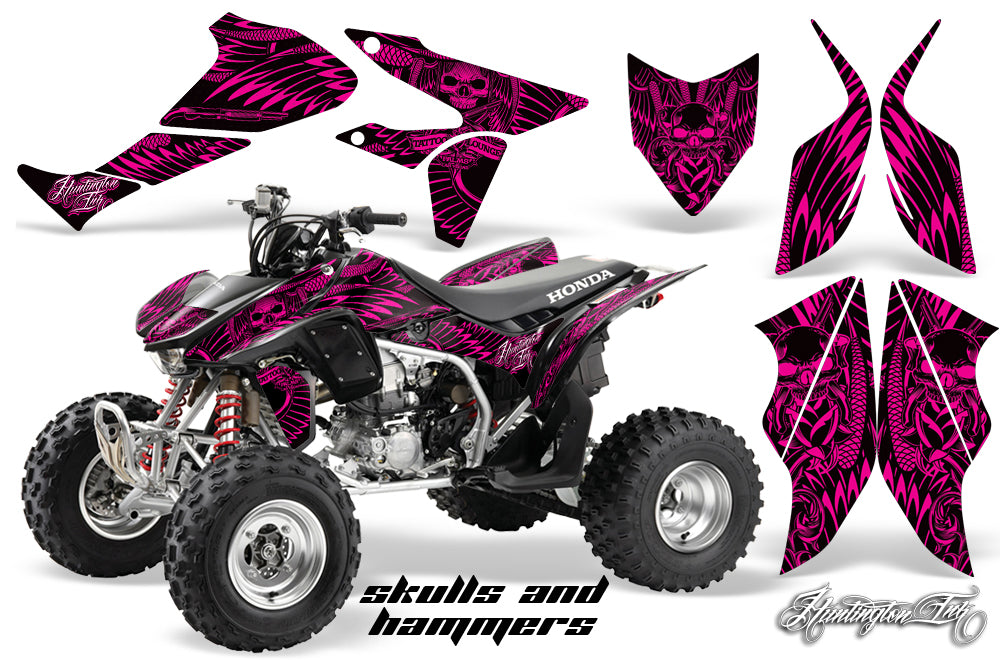 ATV Graphics Kit Quad Decal Sticker Wrap For Honda TRX450R TRX450ER HISH PINK-atv motorcycle utv parts accessories gear helmets jackets gloves pantsAll Terrain Depot