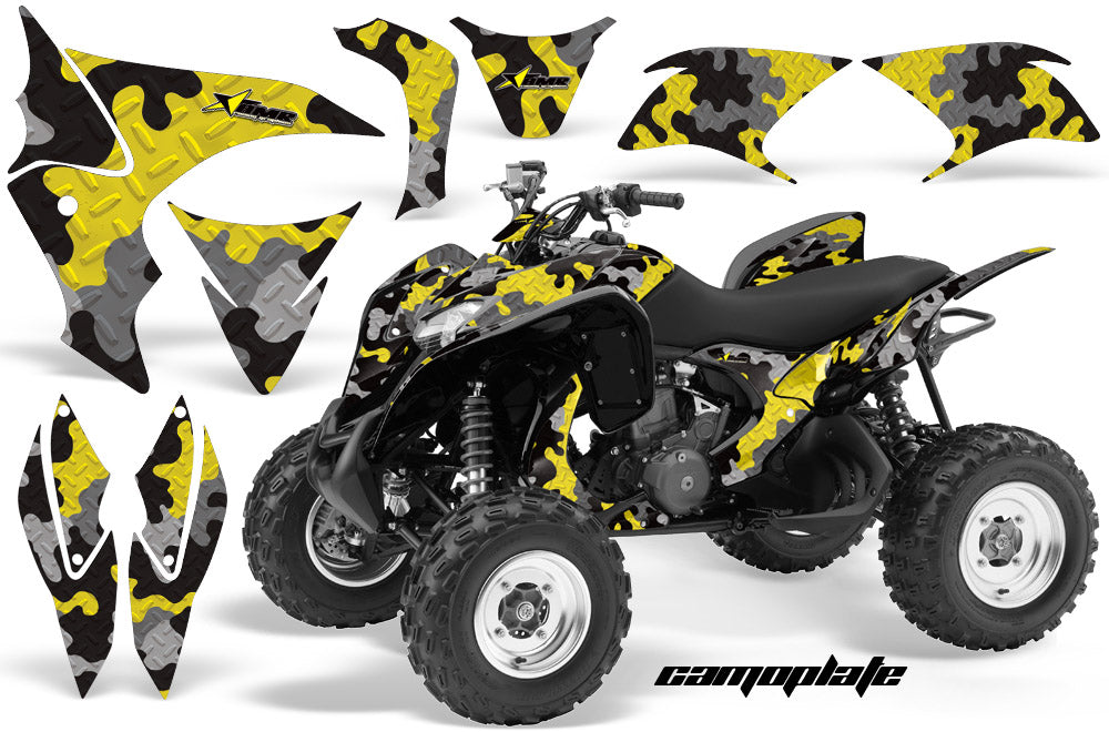 ATV Graphics Kit Quad Decal Sticker Wrap For Honda TRX700XX 2009-2015 CAMOPLATE YELLOW-atv motorcycle utv parts accessories gear helmets jackets gloves pantsAll Terrain Depot