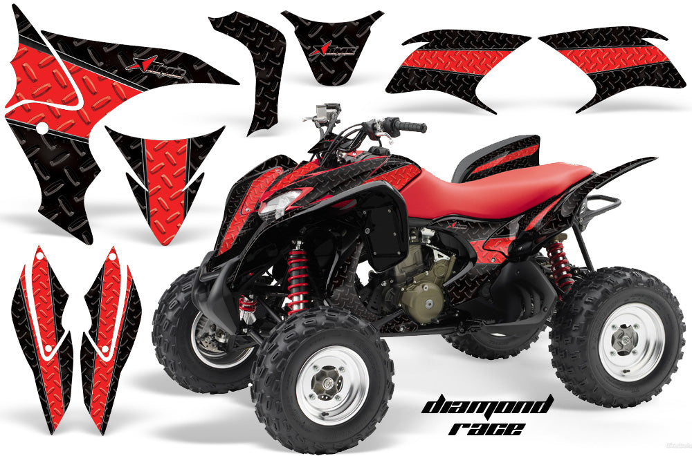 ATV Graphics Kit Quad Decal Sticker Wrap For Honda TRX700XX 2009-2015 DIAMOND RACE RED BLACK-atv motorcycle utv parts accessories gear helmets jackets gloves pantsAll Terrain Depot