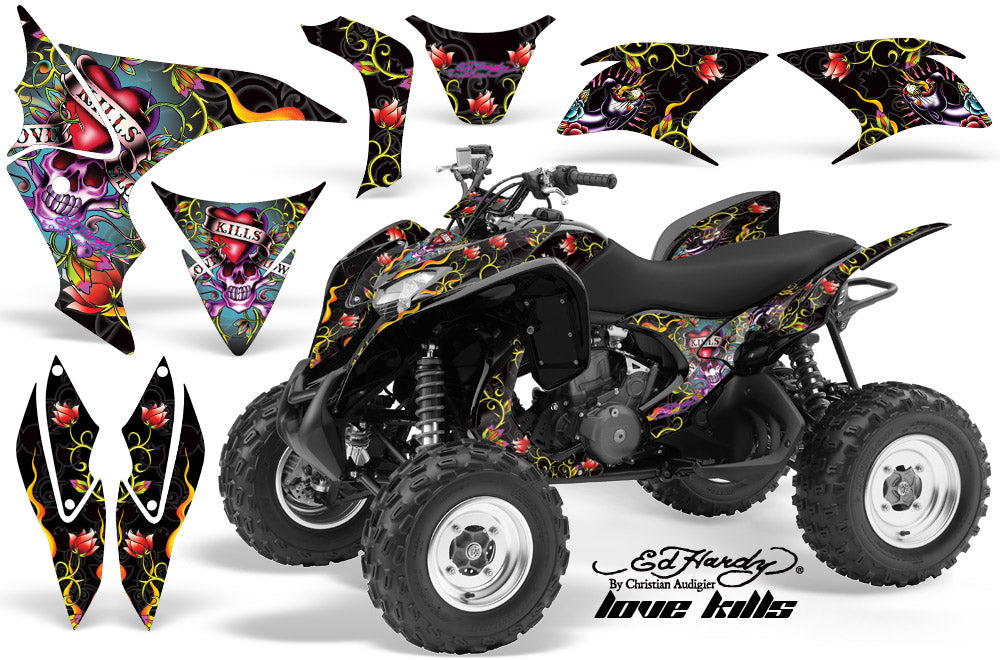 ATV Graphics Kit Quad Decal Sticker Wrap For Honda TRX700XX 2009-2015 EDHLK BLACK-atv motorcycle utv parts accessories gear helmets jackets gloves pantsAll Terrain Depot