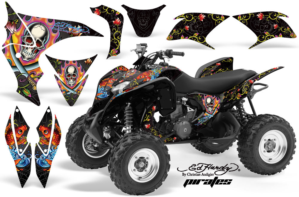 ATV Graphics Kit Quad Decal Sticker Wrap For Honda TRX700XX 2009-2015 EDHP BLACK-atv motorcycle utv parts accessories gear helmets jackets gloves pantsAll Terrain Depot