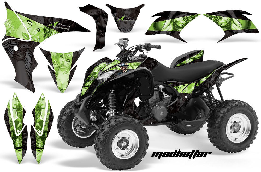 ATV Graphics Kit Quad Decal Sticker Wrap For Honda TRX700XX 2009-2015 HATTER GREEN BLACK-atv motorcycle utv parts accessories gear helmets jackets gloves pantsAll Terrain Depot