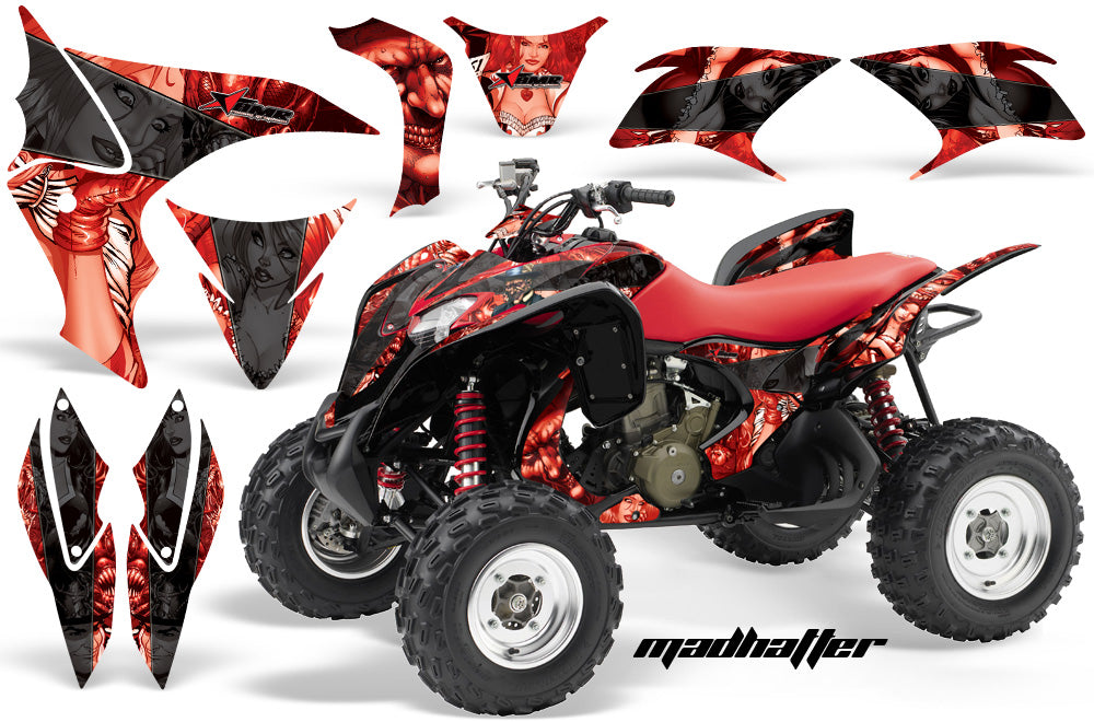 ATV Graphics Kit Quad Decal Sticker Wrap For Honda TRX700XX 2009-2015 HATTER BLACK RED-atv motorcycle utv parts accessories gear helmets jackets gloves pantsAll Terrain Depot
