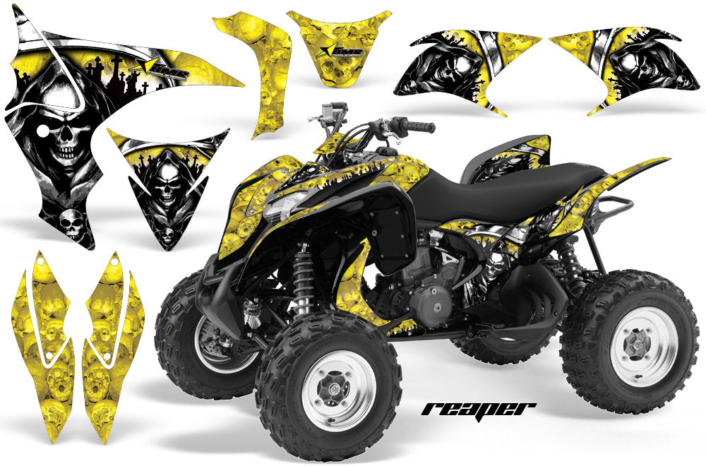 ATV Graphics Kit Quad Decal Sticker Wrap For Honda TRX700XX 2009-2015 REAPER YELLOW-atv motorcycle utv parts accessories gear helmets jackets gloves pantsAll Terrain Depot