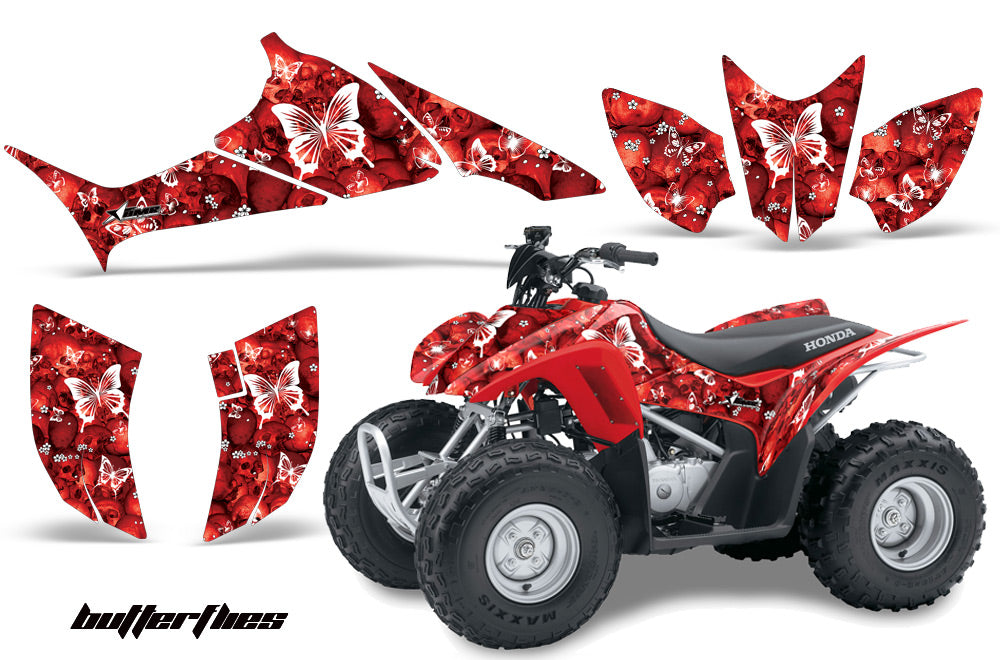 ATV Graphics Kit Quad Decal Sticker Wrap For Honda TRX90 2006-2018 BUTTERFLIES WHITE RED-atv motorcycle utv parts accessories gear helmets jackets gloves pantsAll Terrain Depot