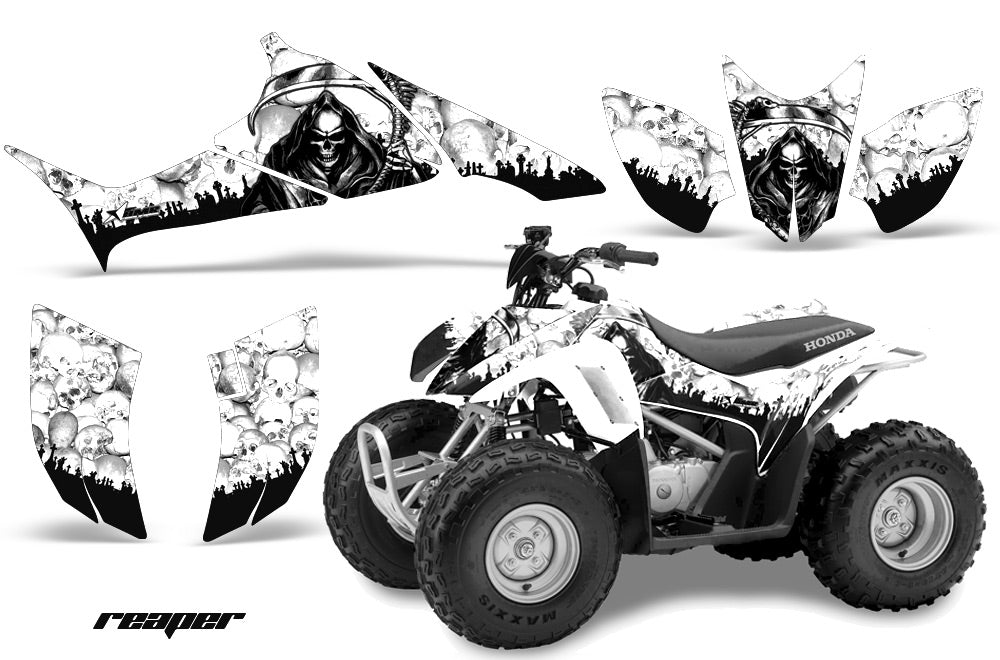 ATV Graphics Kit Quad Decal Sticker Wrap For Honda TRX90 2006-2018 REAPER WHITE-atv motorcycle utv parts accessories gear helmets jackets gloves pantsAll Terrain Depot