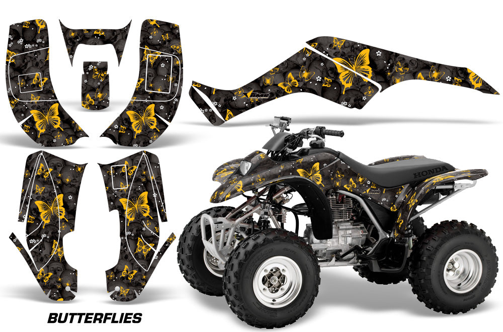 ATV Graphics Kit Quad Decal Wrap For Honda Sportrax TRX250 2002-2005 BUTTERFLIES YELLOW BLACK-atv motorcycle utv parts accessories gear helmets jackets gloves pantsAll Terrain Depot