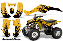 Load image into Gallery viewer, ATV Graphics Kit Quad Decal Wrap For Honda Sportrax TRX250 2002-2005 DIAMOND FLAMES BLACK YELLOW-atv motorcycle utv parts accessories gear helmets jackets gloves pantsAll Terrain Depot