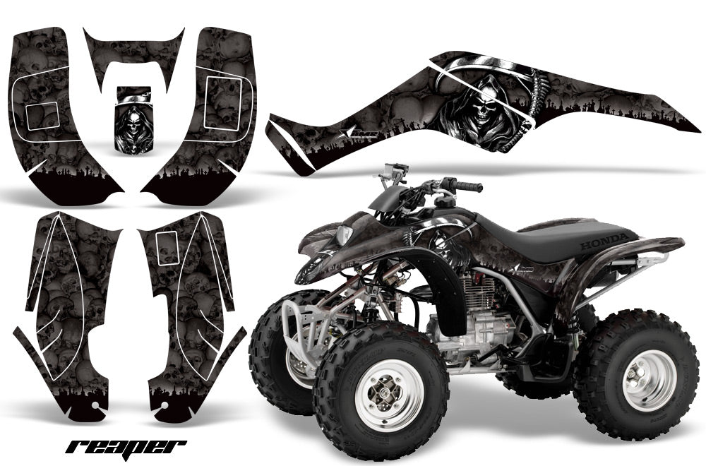 ATV Graphics Kit Quad Decal Wrap For Honda Sportrax TRX250 2002-2005 REAPER BLACK-atv motorcycle utv parts accessories gear helmets jackets gloves pantsAll Terrain Depot