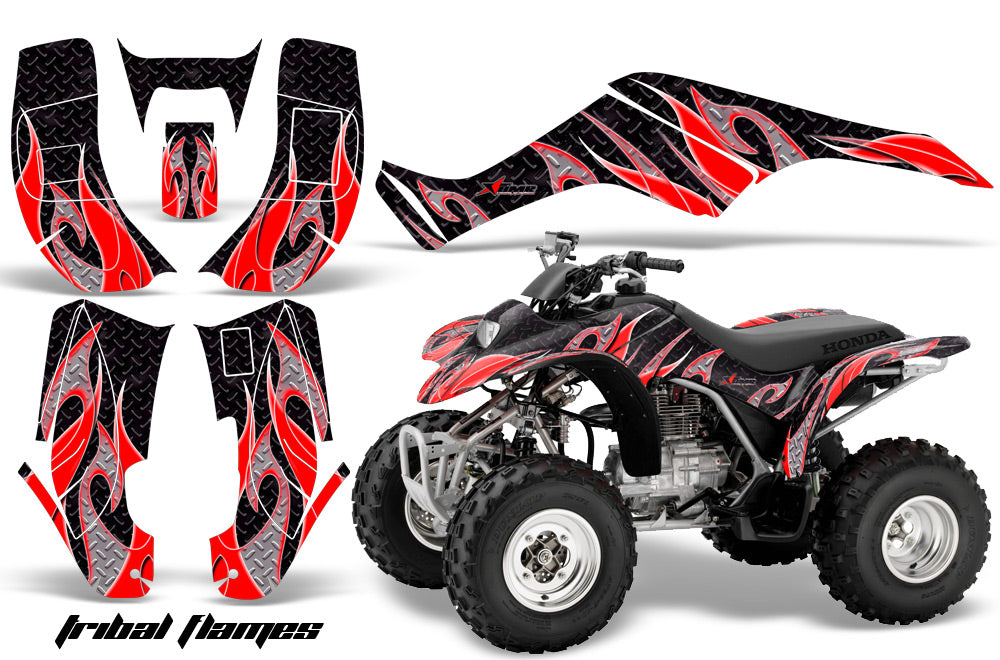 ATV Graphics Kit Quad Decal Wrap For Honda Sportrax TRX250 2002-2005 TRIBAL RED BLACK-atv motorcycle utv parts accessories gear helmets jackets gloves pantsAll Terrain Depot