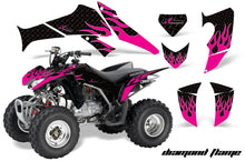 Load image into Gallery viewer, ATV Decal Graphics Kit Quad Sticker Wrap For Honda TRX250X 2006-2018 DIAMOND FLAMES PINK BLACK-atv motorcycle utv parts accessories gear helmets jackets gloves pantsAll Terrain Depot