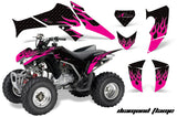 ATV Decal Graphics Kit Quad Sticker Wrap For Honda TRX250X 2006-2018 DIAMOND FLAMES PINK BLACK