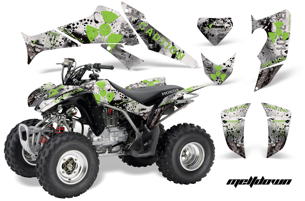 ATV Decal Graphics Kit Quad Sticker Wrap For Honda TRX250X 2006-2018 MELTDOWN GREEN WHITE-atv motorcycle utv parts accessories gear helmets jackets gloves pantsAll Terrain Depot