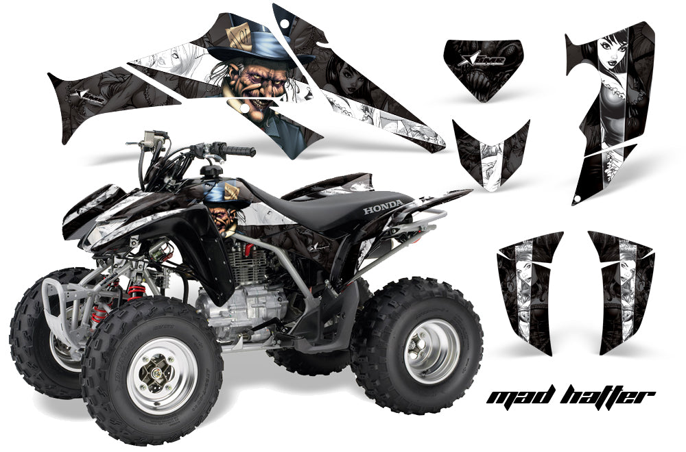 ATV Decal Graphics Kit Quad Sticker Wrap For Honda TRX250X 2006-2018 HATTER WHITE BLACK-atv motorcycle utv parts accessories gear helmets jackets gloves pantsAll Terrain Depot