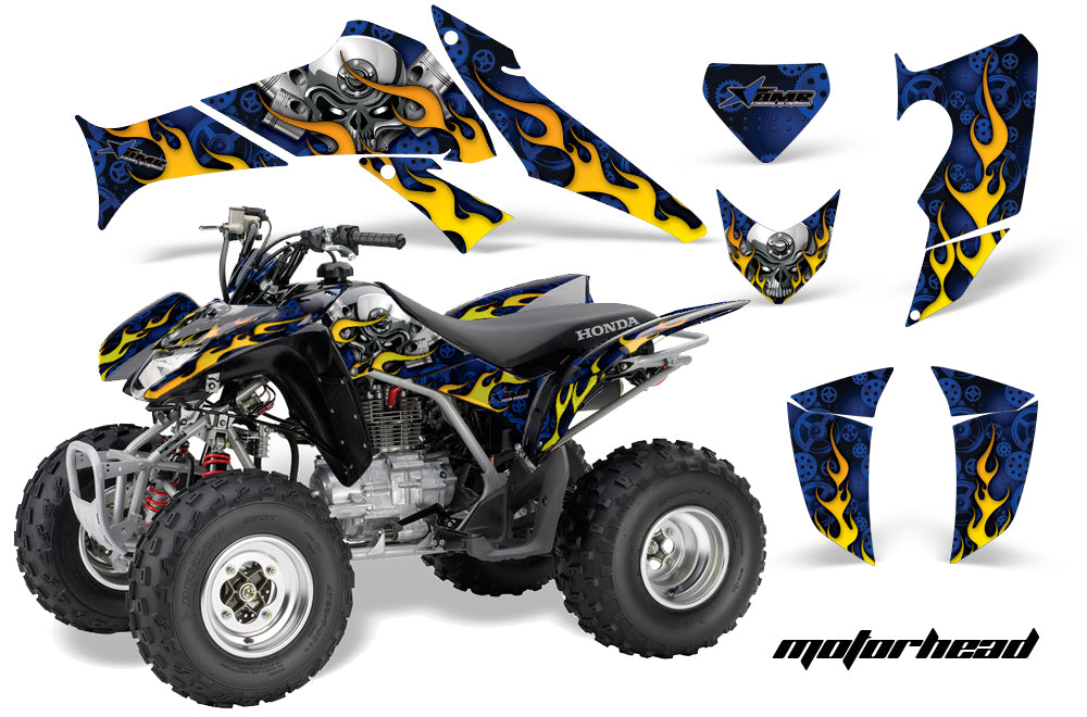 ATV Decal Graphics Kit Quad Sticker Wrap For Honda TRX250X 2006-2018 MOTORHEAD BLUE-atv motorcycle utv parts accessories gear helmets jackets gloves pantsAll Terrain Depot