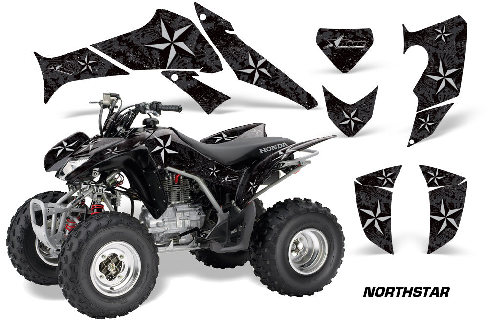 ATV Decal Graphics Kit Quad Sticker Wrap For Honda TRX250X 2006-2018 NORTHSTAR SILVER BLACK-atv motorcycle utv parts accessories gear helmets jackets gloves pantsAll Terrain Depot