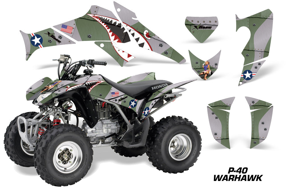 ATV Decal Graphics Kit Quad Sticker Wrap For Honda TRX250X 2006-2018 WARHAWK GREEN-atv motorcycle utv parts accessories gear helmets jackets gloves pantsAll Terrain Depot