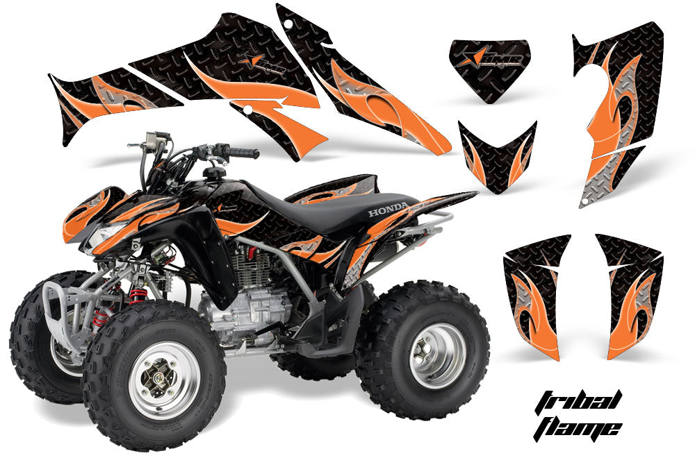 ATV Decal Graphics Kit Quad Sticker Wrap For Honda TRX250X 2006-2018 TRIBAL BLACK ORANGE-atv motorcycle utv parts accessories gear helmets jackets gloves pantsAll Terrain Depot