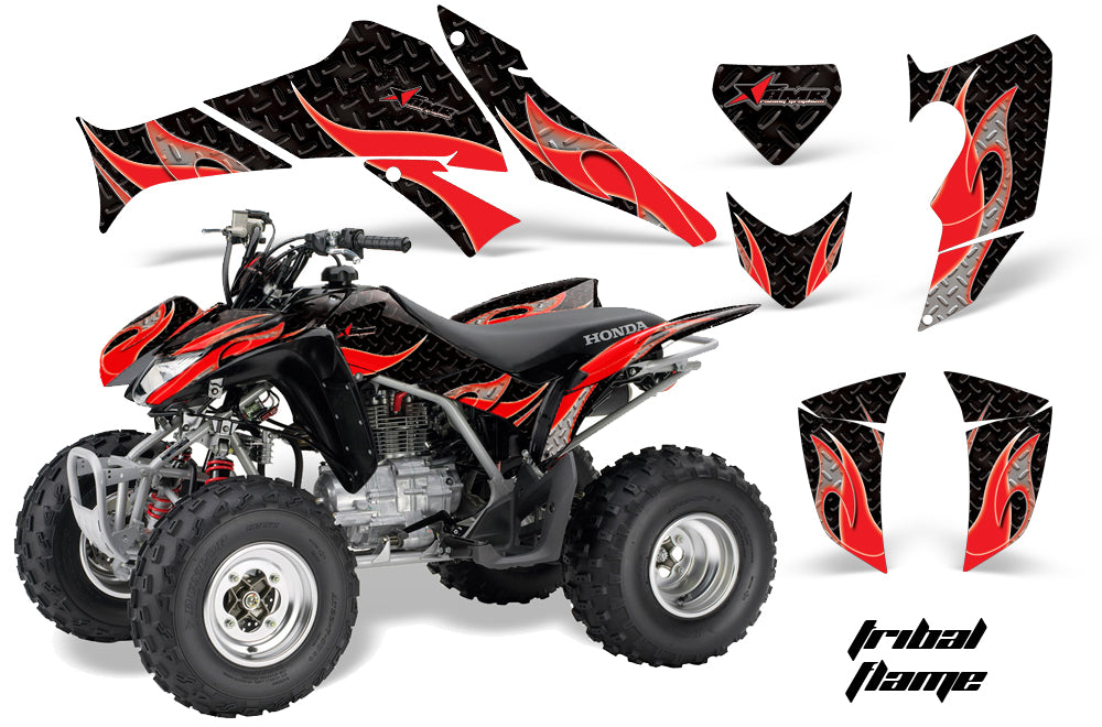 ATV Decal Graphics Kit Quad Sticker Wrap For Honda TRX250X 2006-2018 TRIBAL BLACK RED-atv motorcycle utv parts accessories gear helmets jackets gloves pantsAll Terrain Depot