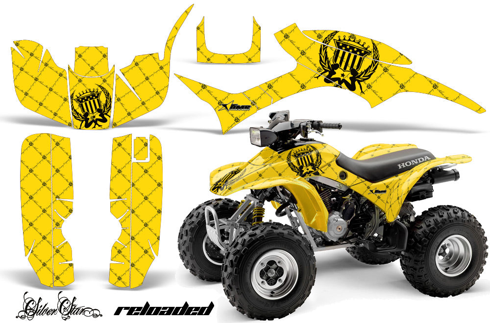 ATV Graphic Kit Quad Decal Wrap For Honda Sportrax TRX300EX 1993-2006 RELOADED BLACK YELLOW-atv motorcycle utv parts accessories gear helmets jackets gloves pantsAll Terrain Depot