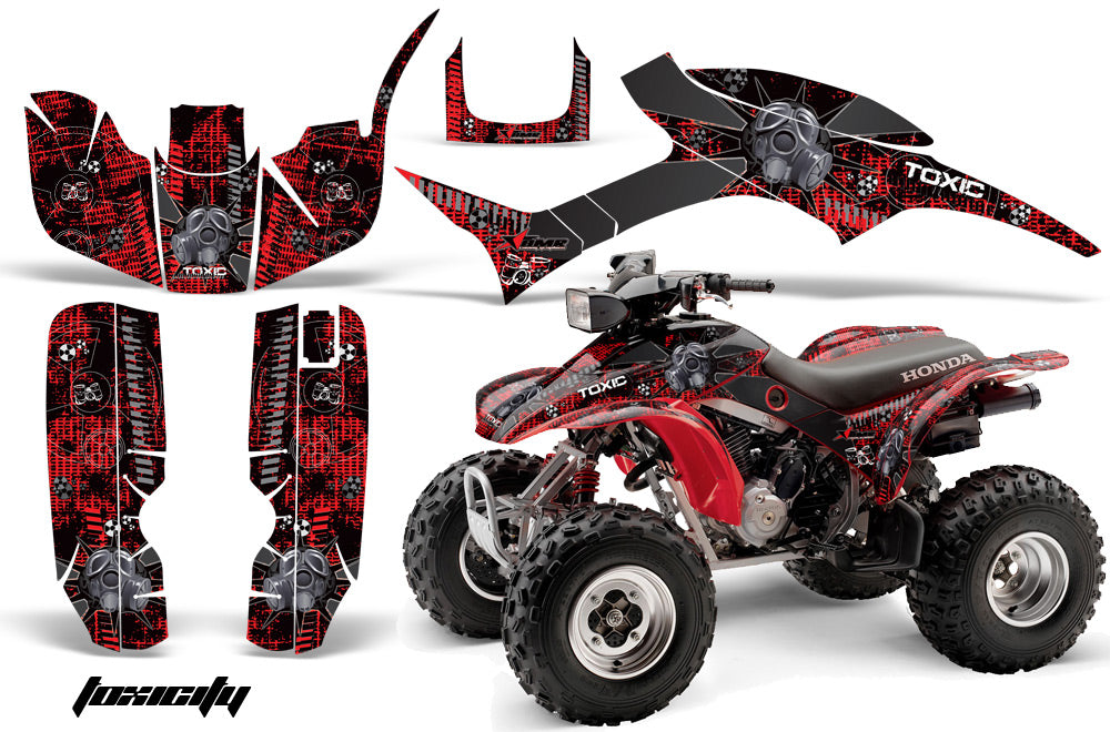 ATV Graphic Kit Quad Decal Wrap For Honda Sportrax TRX300EX 1993-2006 TOXIC BLACK RED-atv motorcycle utv parts accessories gear helmets jackets gloves pantsAll Terrain Depot