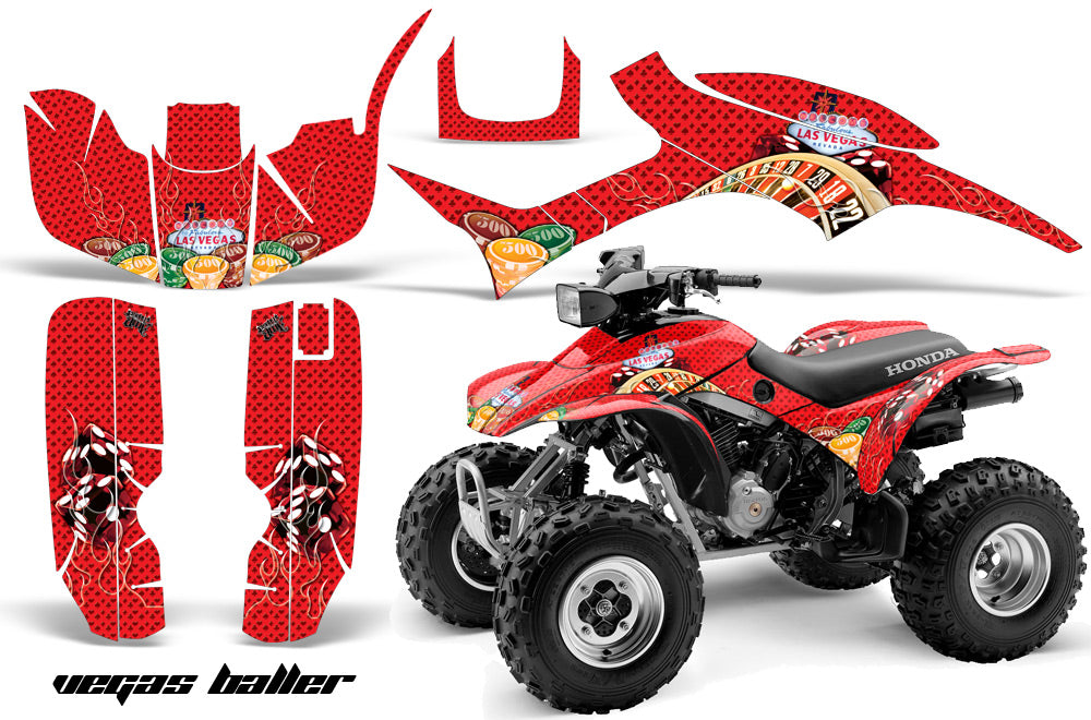 ATV Graphic Kit Quad Decal Wrap For Honda Sportrax TRX300EX 1993-2006 VEGAS RED-atv motorcycle utv parts accessories gear helmets jackets gloves pantsAll Terrain Depot