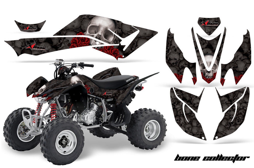 ATV Graphics Kit Decal Quad Sticker Wrap For Honda TRX400EX 2008-2016 BONES BLACK-atv motorcycle utv parts accessories gear helmets jackets gloves pantsAll Terrain Depot