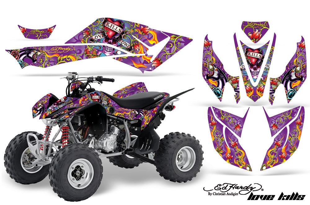 ATV Graphics Kit Decal Quad Sticker Wrap For Honda TRX400EX 2008-2016 EDHLK PURPLE-atv motorcycle utv parts accessories gear helmets jackets gloves pantsAll Terrain Depot