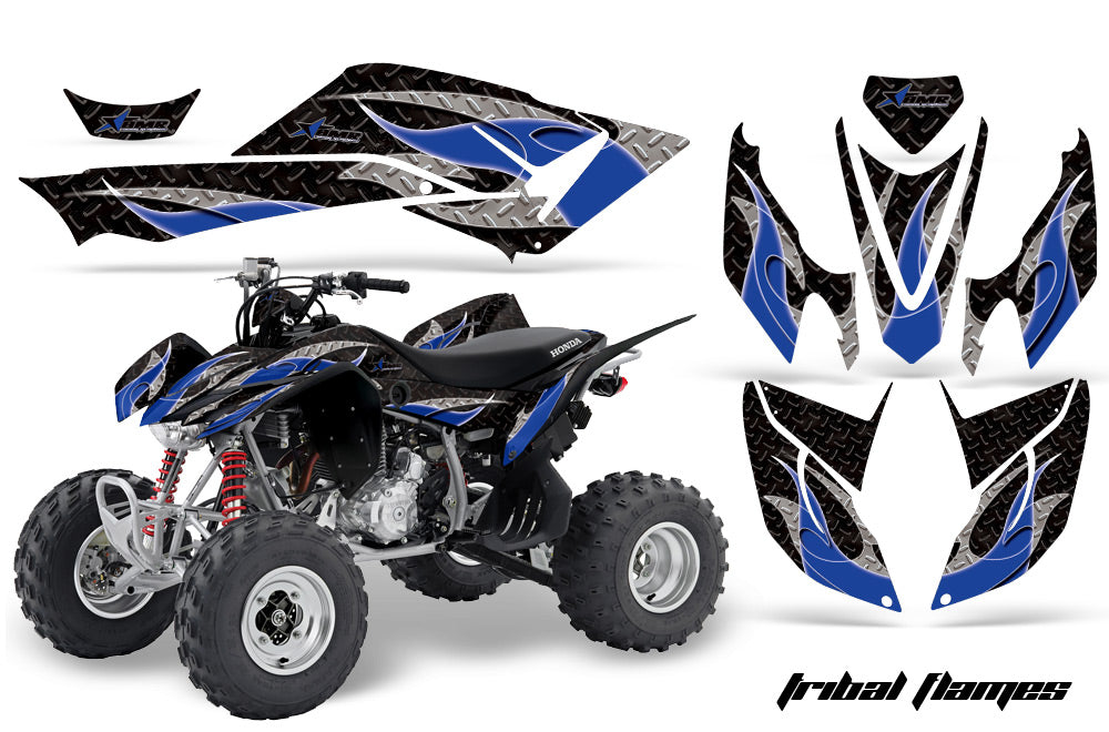 ATV Graphics Kit Decal Quad Sticker Wrap For Honda TRX400EX 2008-2016 TRIBAL BLUE BLACK-atv motorcycle utv parts accessories gear helmets jackets gloves pantsAll Terrain Depot