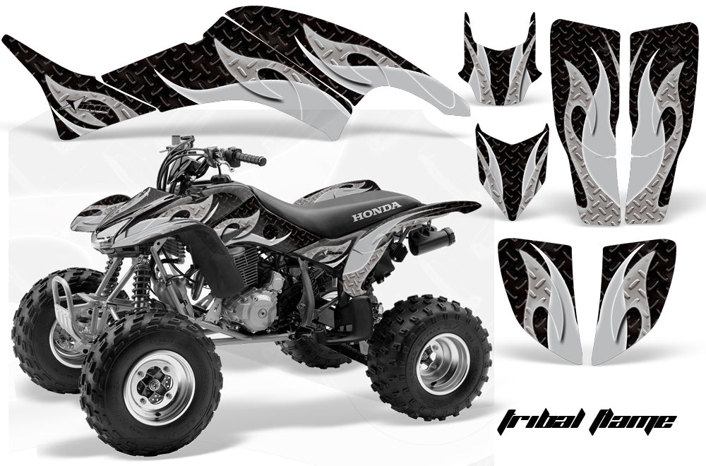 ATV Graphics Kit Decal Quad Sticker Wrap For Honda TRX400EX 2008-2016 TRIBAL BLACK SILVER-atv motorcycle utv parts accessories gear helmets jackets gloves pantsAll Terrain Depot