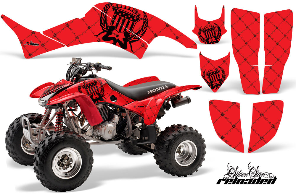 ATV Graphics Kit Decal Quad Sticker Wrap For Honda TRX400EX 1999-2007 RELOADED BLACK RED-atv motorcycle utv parts accessories gear helmets jackets gloves pantsAll Terrain Depot