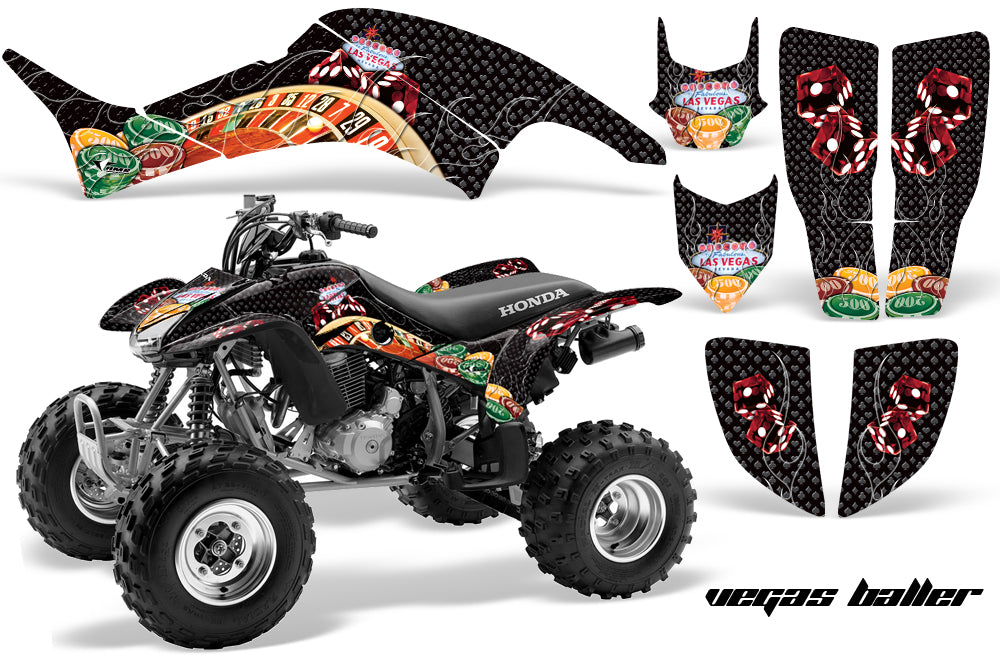 ATV Graphics Kit Decal Quad Sticker Wrap For Honda TRX400EX 1999-2007 VEGAS BLACK-atv motorcycle utv parts accessories gear helmets jackets gloves pantsAll Terrain Depot