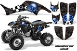 ATV Graphics Kit Decal Quad Sticker Wrap For Honda TRX400EX 1999-2007 CHECKERED BLUE BLACK
