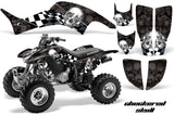ATV Graphics Kit Decal Quad Sticker Wrap For Honda TRX400EX 1999-2007 CHECKERED CHROME BLACK
