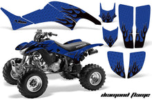 Load image into Gallery viewer, ATV Graphics Kit Decal Quad Sticker Wrap For Honda TRX400EX 1999-2007 DIAMOND FLAMES BLACK BLUE-atv motorcycle utv parts accessories gear helmets jackets gloves pantsAll Terrain Depot