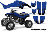 ATV Graphics Kit Decal Quad Sticker Wrap For Honda TRX400EX 1999-2007 DIAMOND FLAMES BLACK BLUE