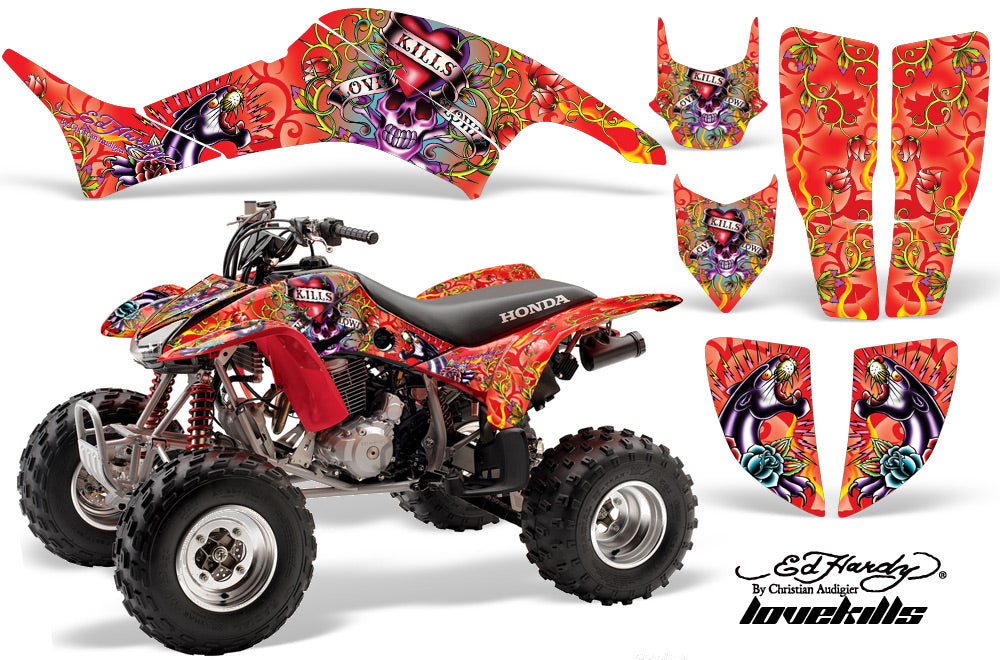 ATV Graphics Kit Decal Quad Sticker Wrap For Honda TRX400EX 1999-2007 EDHLK RED-atv motorcycle utv parts accessories gear helmets jackets gloves pantsAll Terrain Depot