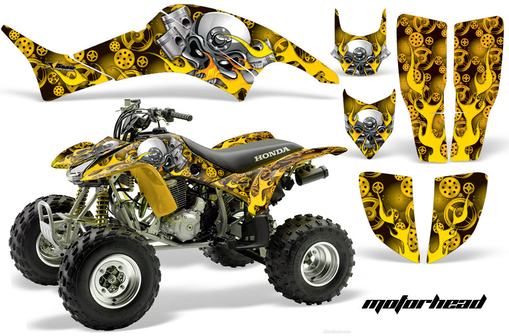 ATV Graphics Kit Decal Quad Sticker Wrap For Honda TRX400EX 1999-2007 MOTORHEAD YELLOW-atv motorcycle utv parts accessories gear helmets jackets gloves pantsAll Terrain Depot