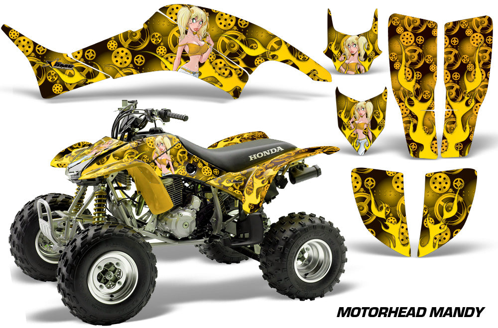 ATV Graphics Kit Decal Quad Sticker Wrap For Honda TRX400EX 1999-2007 MOTO MANDY YELLOW-atv motorcycle utv parts accessories gear helmets jackets gloves pantsAll Terrain Depot