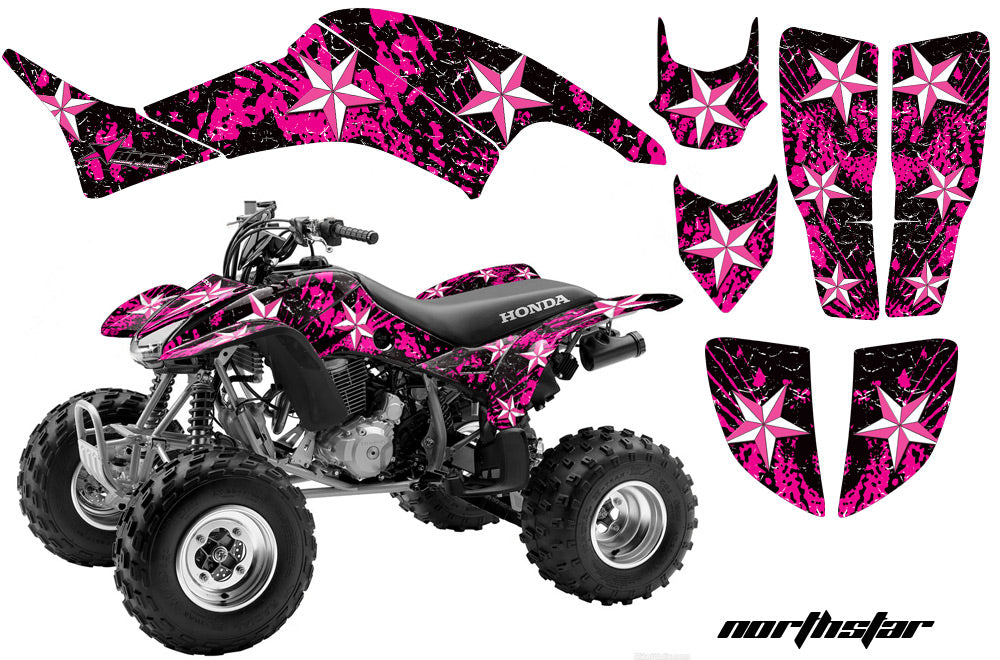 ATV Graphics Kit Decal Quad Sticker Wrap For Honda TRX400EX 1999-2007 NORTHSTAR PINK WHITE-atv motorcycle utv parts accessories gear helmets jackets gloves pantsAll Terrain Depot
