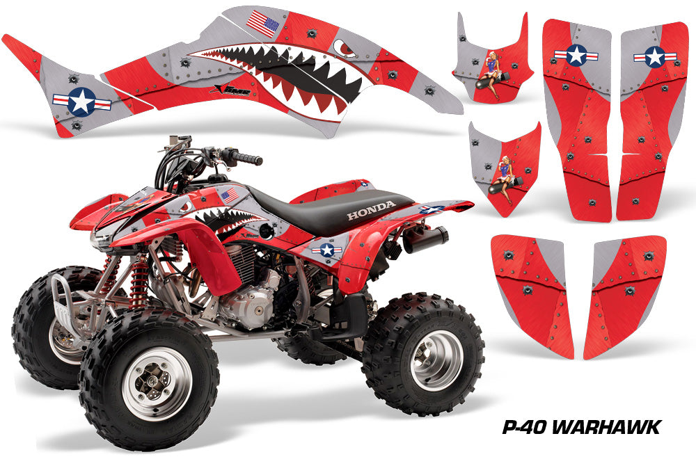 ATV Graphics Kit Decal Quad Sticker Wrap For Honda TRX400EX 1999-2007 WARHAWK RED-atv motorcycle utv parts accessories gear helmets jackets gloves pantsAll Terrain Depot