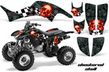 ATV Graphics Kit Decal Quad Sticker Wrap For Honda TRX400EX 1999-2007 CHECKERED RED BLACK