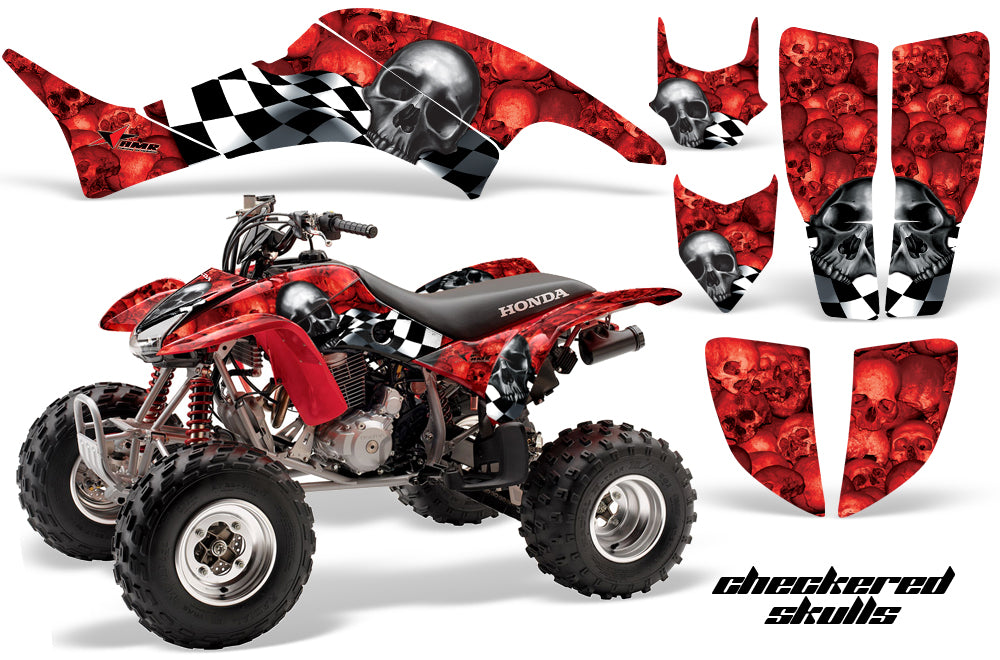 ATV Graphics Kit Decal Quad Sticker Wrap For Honda TRX400EX 1999-2007 CHECKERED RED-atv motorcycle utv parts accessories gear helmets jackets gloves pantsAll Terrain Depot
