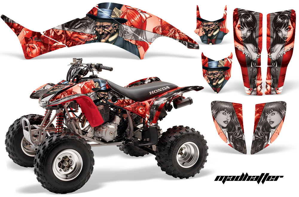 ATV Graphics Kit Decal Quad Sticker Wrap For Honda TRX400EX 1999-2007 HATTER SILVER RED-atv motorcycle utv parts accessories gear helmets jackets gloves pantsAll Terrain Depot