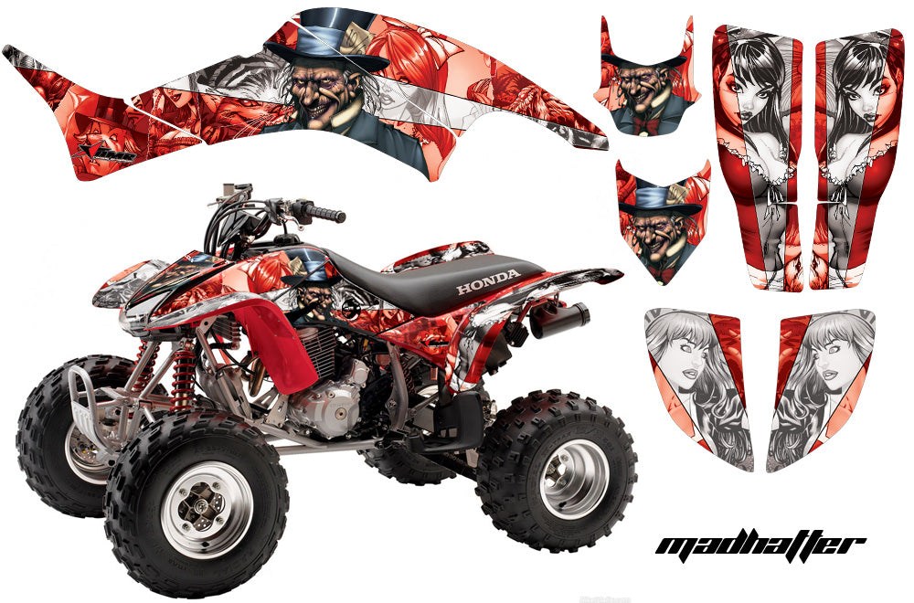 ATV Graphics Kit Decal Quad Sticker Wrap For Honda TRX400EX 1999-2007 HATTER WHITE RED-atv motorcycle utv parts accessories gear helmets jackets gloves pantsAll Terrain Depot