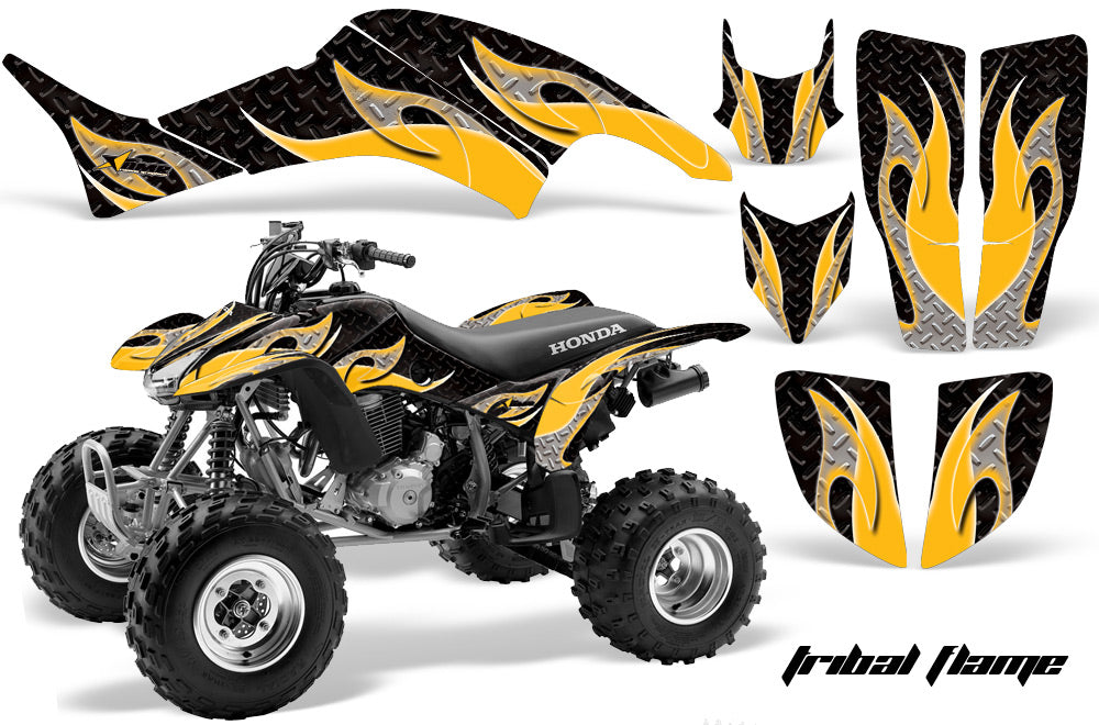 ATV Graphics Kit Decal Quad Sticker Wrap For Honda TRX400EX 1999-2007 TRIBAL YELLOW BLACK-atv motorcycle utv parts accessories gear helmets jackets gloves pantsAll Terrain Depot