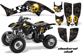 ATV Graphics Kit Decal Quad Sticker Wrap For Honda TRX400EX 1999-2007 CHECKERED YELLOW BLACK-atv motorcycle utv parts accessories gear helmets jackets gloves pantsAll Terrain Depot