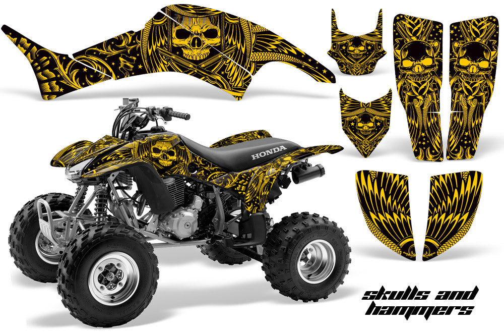 ATV Graphics Kit Decal Quad Sticker Wrap For Honda TRX400EX 1999-2007 HISH YELLOW-atv motorcycle utv parts accessories gear helmets jackets gloves pantsAll Terrain Depot